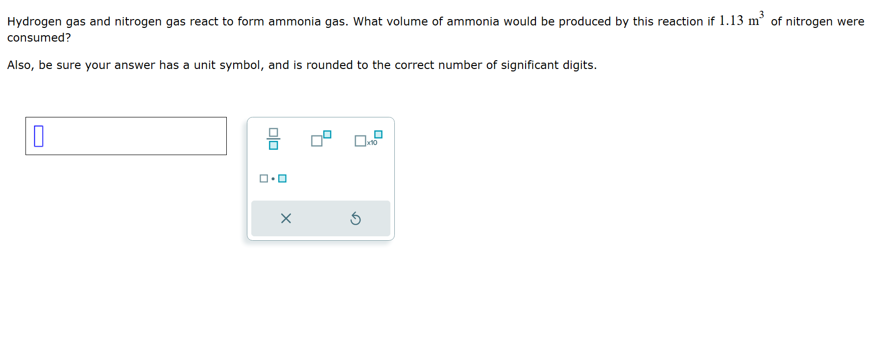 Solved Hydrogen gas and nitrogen gas react to form ammonia | Chegg.com