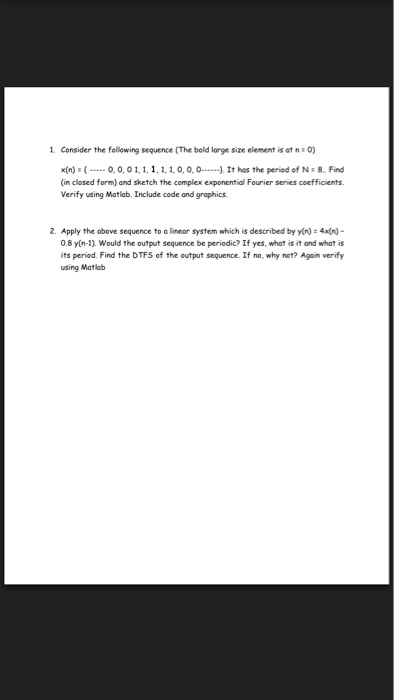 Solved Consider the following sequence (The bold large size | Chegg.com