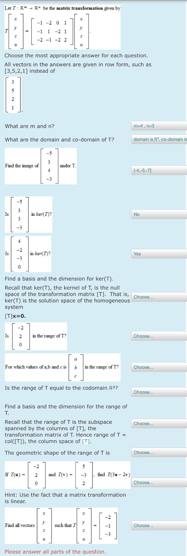 Solved be the matrix transformation given by -1 -2 0 1 -1 1 | Chegg.com