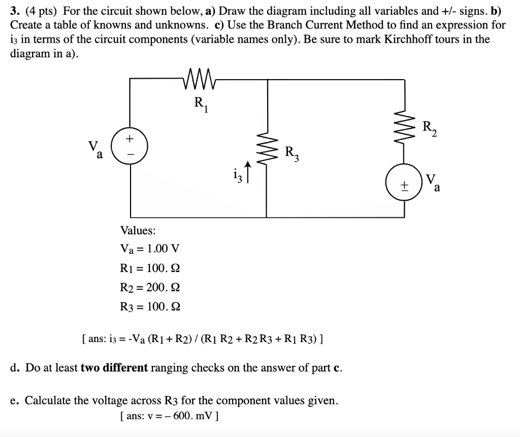 Solved 3. (4 pts) For the circuit shown below, a) Draw the | Chegg.com