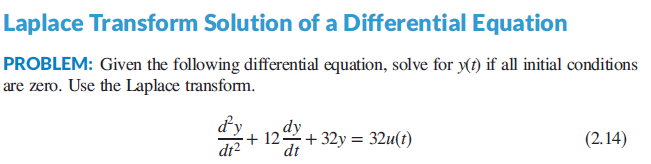 Solved Laplace Transform Solution of a Differential Equation | Chegg.com