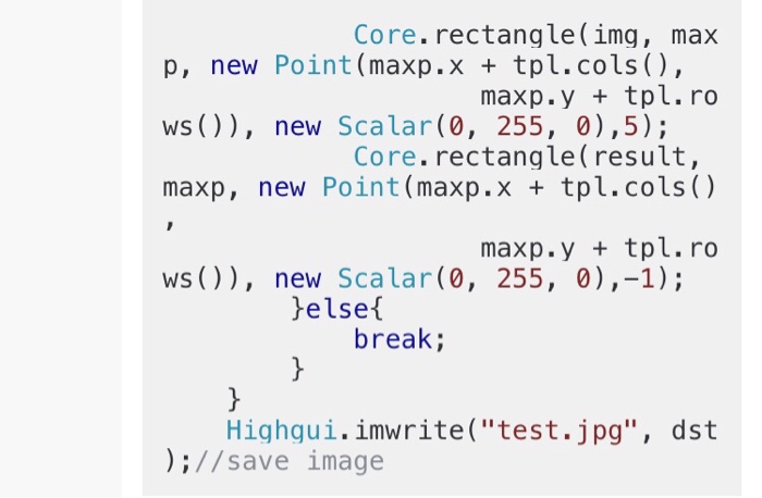 Solved For opencv java,At core rectangle, after new scalar, | Chegg.com