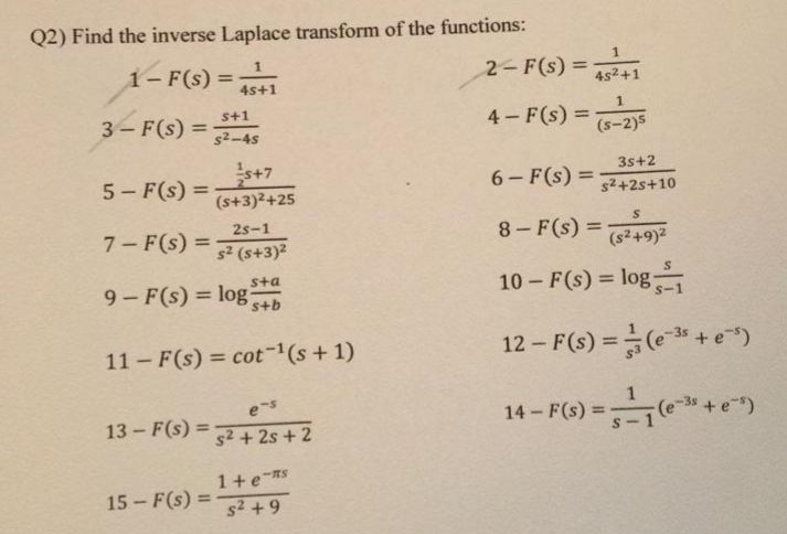 Solved Find Invers Laplace Transform A 2s 1 S2 S 3 2 B Chegg Com