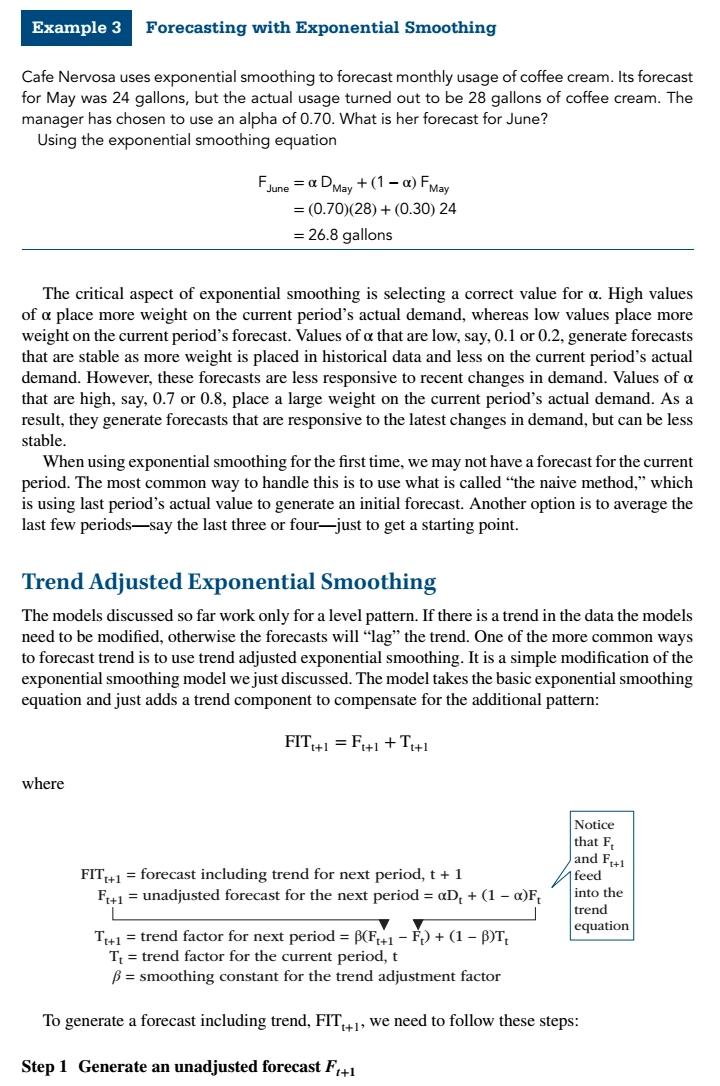 Solved Time Series Forecasting Models The Mean One of the | Chegg.com