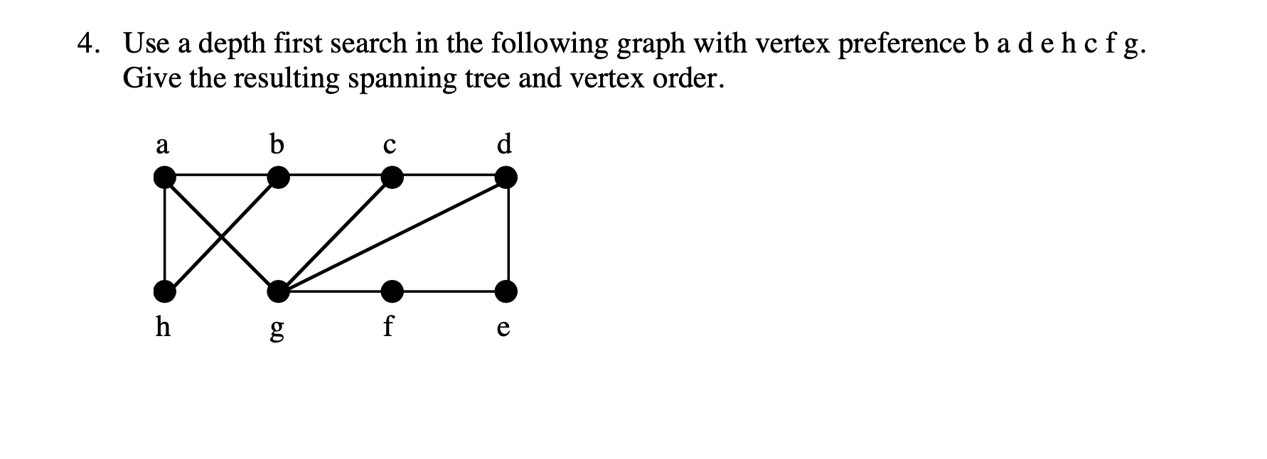 Solved 4. Use A Depth First Search In The Following Graph | Chegg.com