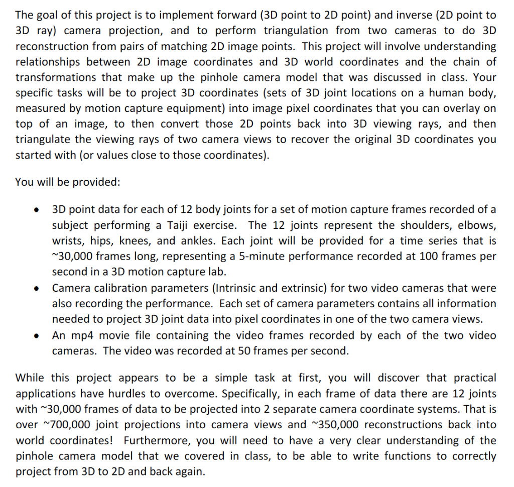 Solved The goal of this project is to implement forward (3D | Chegg.com