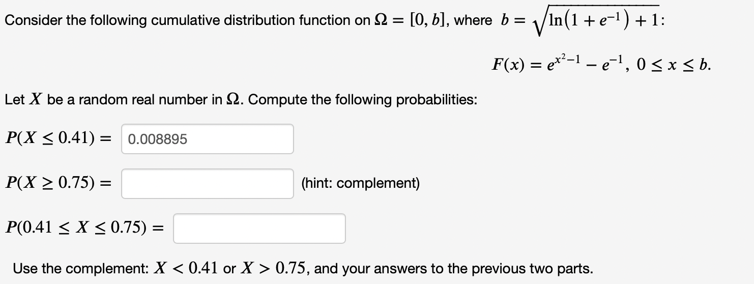Solved Consider the following cumulative distribution | Chegg.com