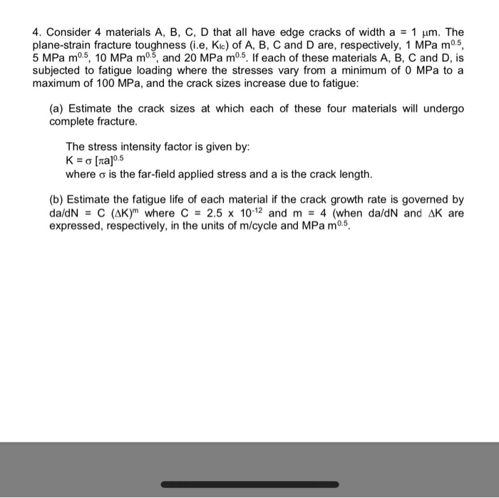 Solved 1 μm. The 4. Consider 4 Materials A, B, C, D That All | Chegg.com