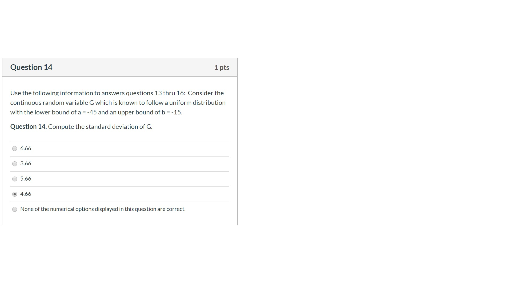 Solved Question 14 1 pts Use the following information to | Chegg.com