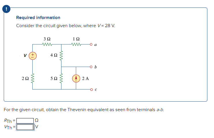 Solved Required information Consider the circuit given | Chegg.com