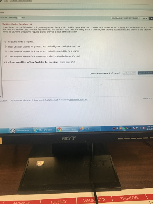Solved Multiple Choice Question 104 Bramble Corp, has | Chegg.com