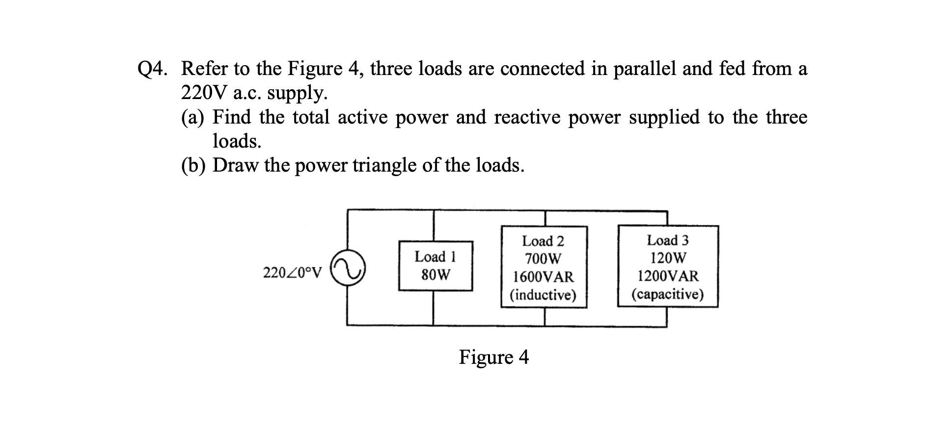 Solved 24. Refer to the Figure 4, three loads are connected | Chegg.com