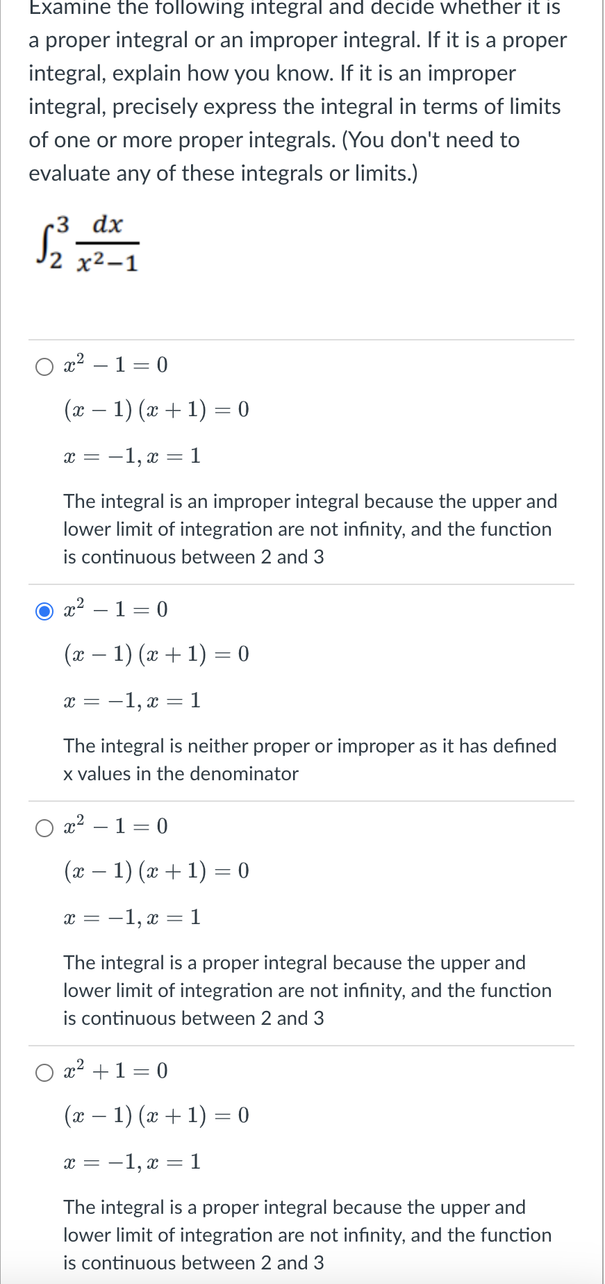 Solved Examine The Following Integral And Decide Whether It | Chegg.com