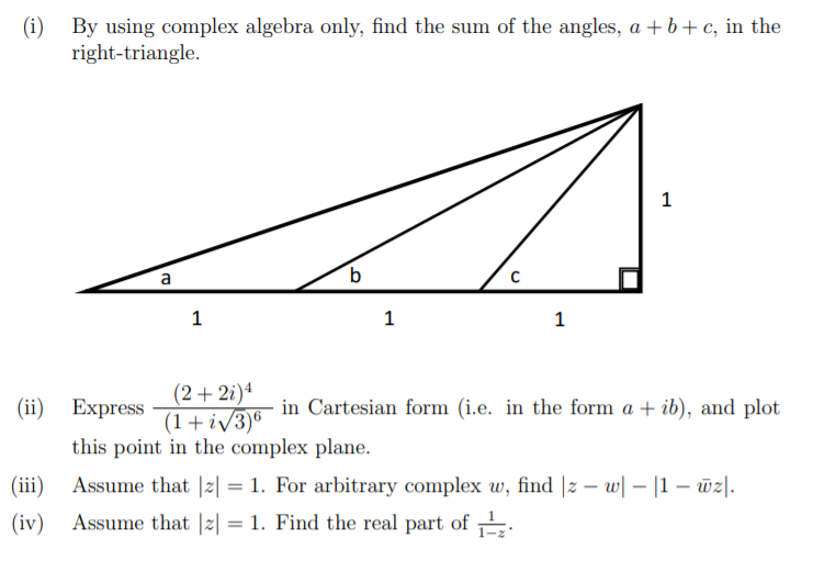 Solved (i) By using complex algebra only, find the sum of | Chegg.com