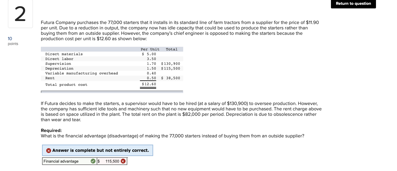 Solved Return to question 2 Futura Company purchases the