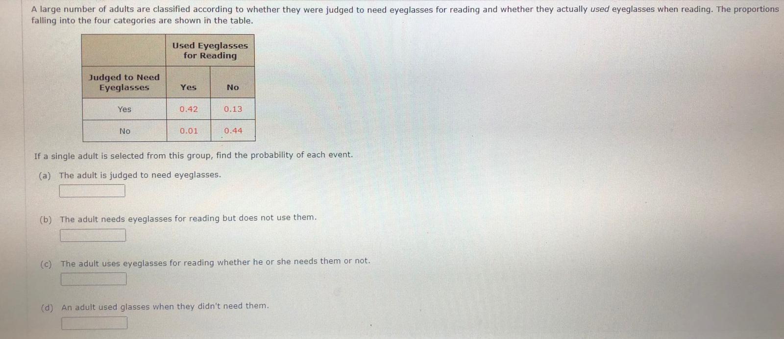 Solved A large number of adults are classified according to