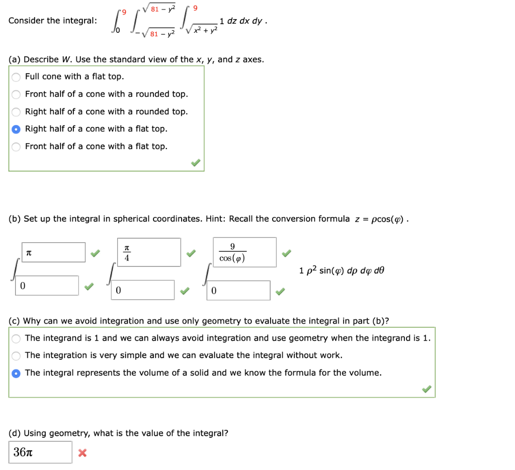 Solved 81 Y2 9 Consider The Integral 6 1 Dz Dx Dy Chegg Com