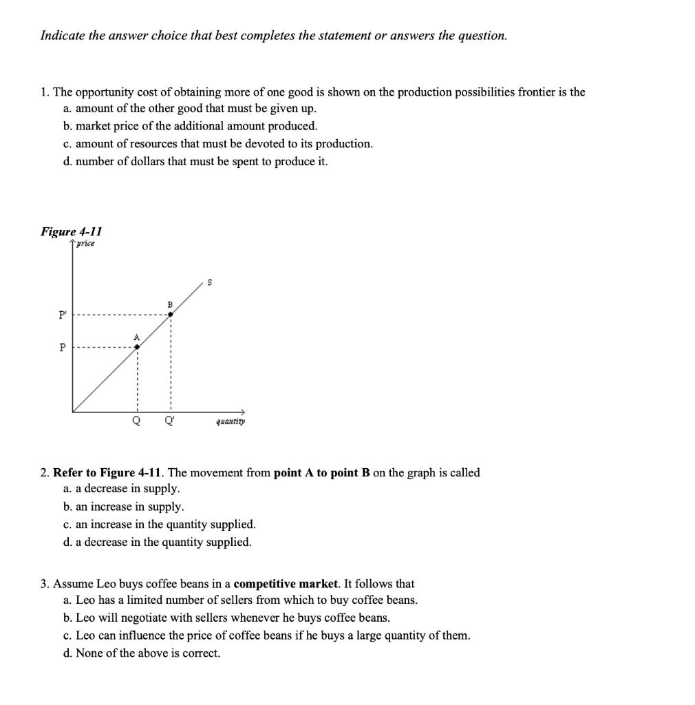 Solved Indicate the answer choice that best completes the | Chegg.com