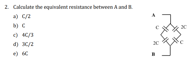 Solved 20 1. Calculate The Equivalent Capacitance Between A | Chegg.com