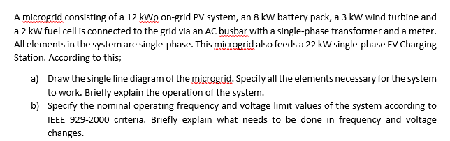 Solved A microgrid consisting of a 12kWp on-grid PV system, | Chegg.com