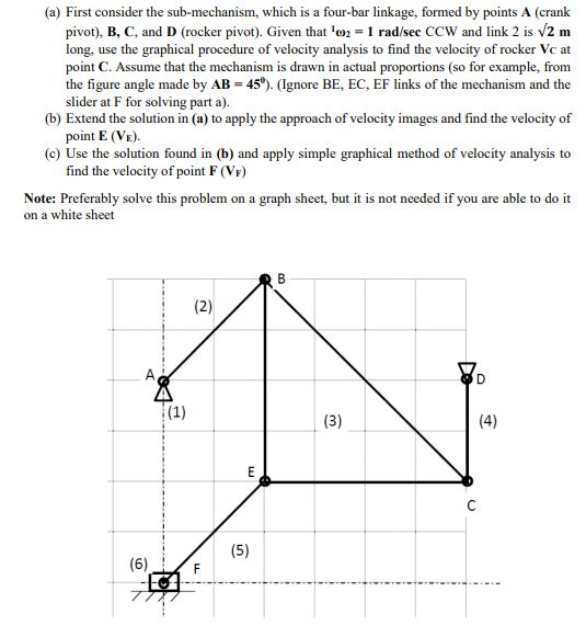 Solved (a) First consider the sub-mechanism, which is a | Chegg.com