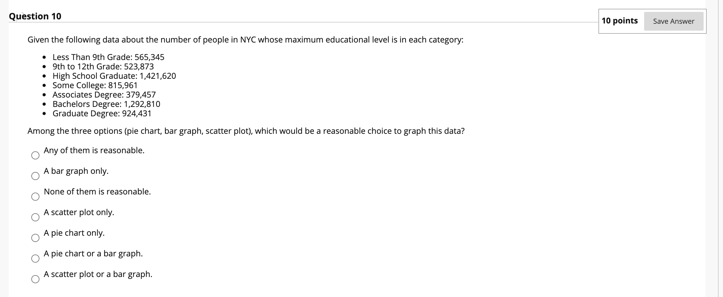 Solved Question 10 10 points Save Answer Given the following | Chegg.com
