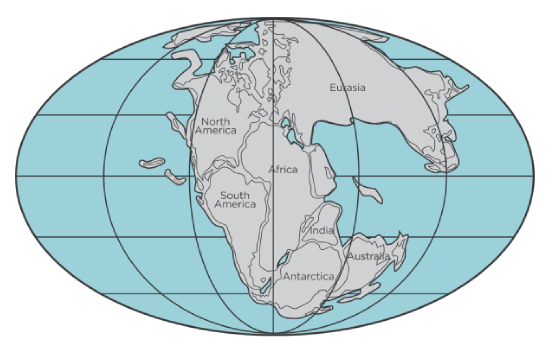 Solved The map below shows what Earth looked like during the | Chegg.com