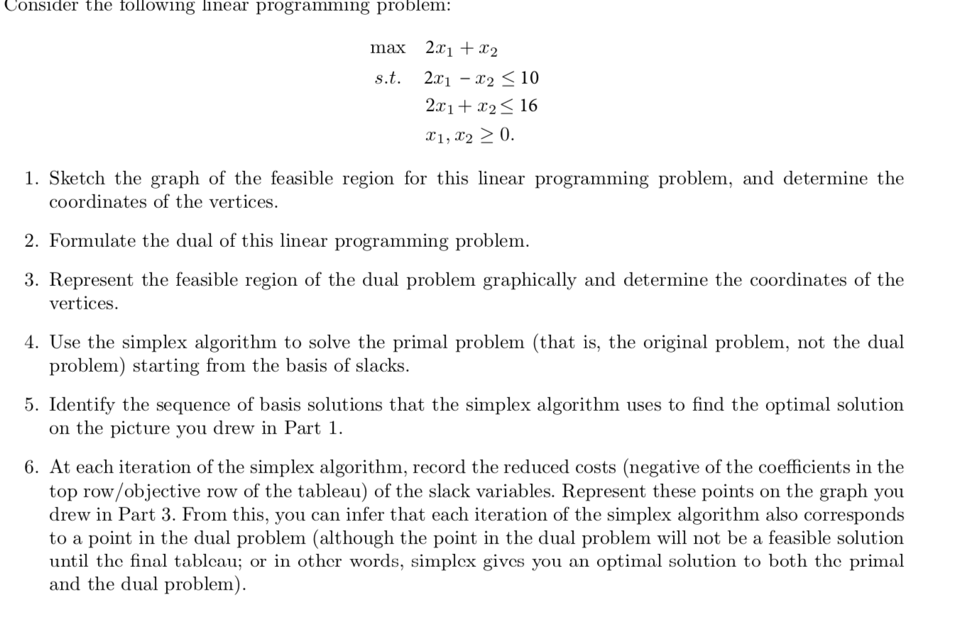 Solved Consider the following linear programming problem: | Chegg.com