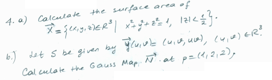 4 A Calculate The Surface Area Of 7 Cx Y Z Er Chegg Com