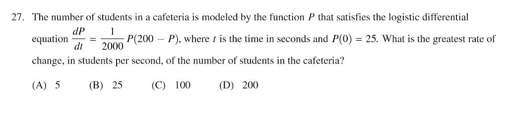 Solved 27. The number of students in a cafeteria is modeled | Chegg.com