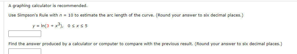 Solved A graphing calculator is recommended. Use Simpson's | Chegg.com