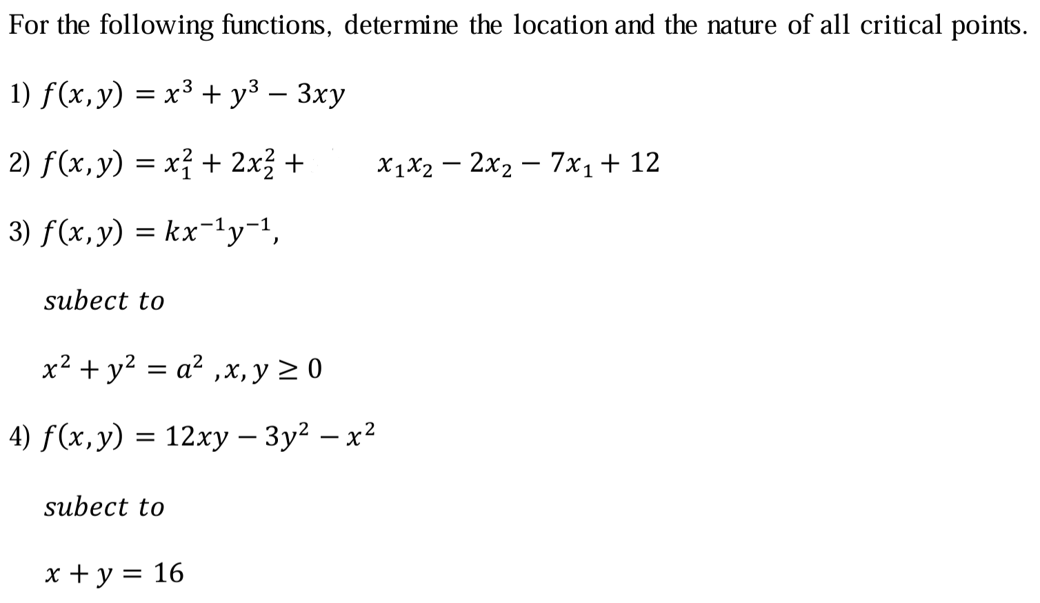 Solved For the following functions, determine the location | Chegg.com