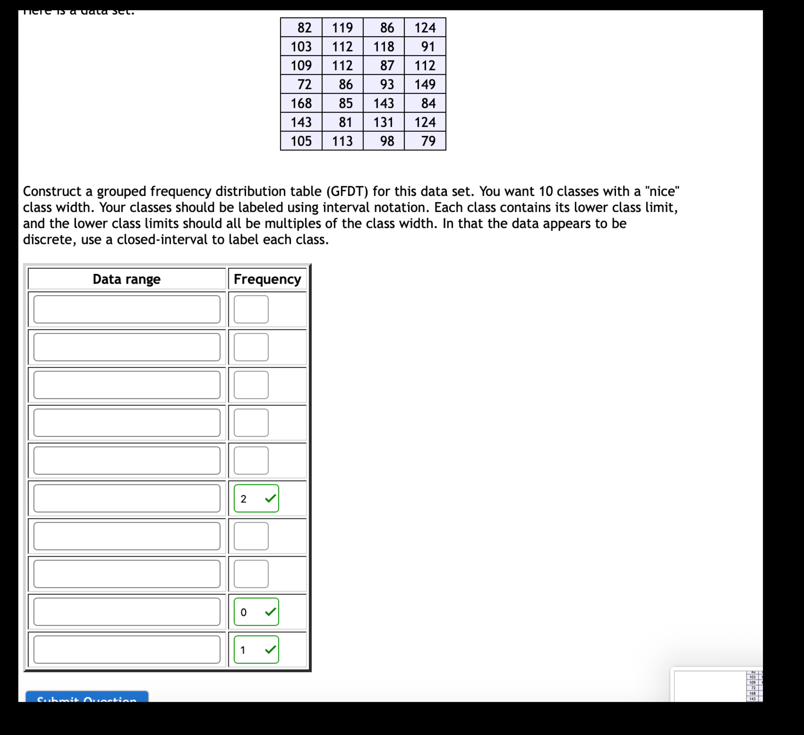 Solved Construct a grouped frequency distribution table | Chegg.com