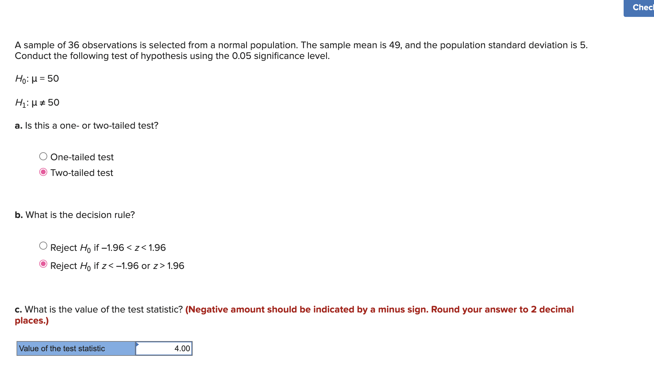 Solved A sample of 36 observations is selected from a normal | Chegg.com