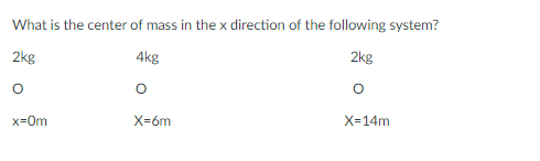 Solved What is the center of mass in the x direction of the | Chegg.com