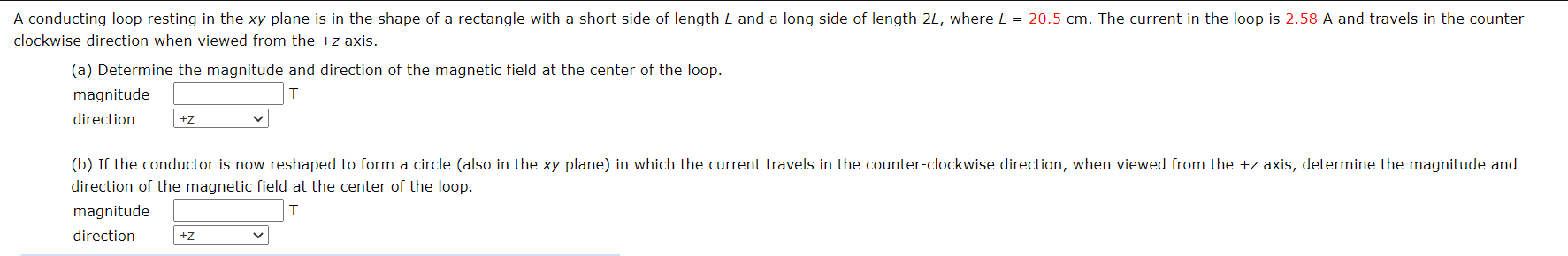 Solved A conducting loop resting in the xy plane is in the | Chegg.com