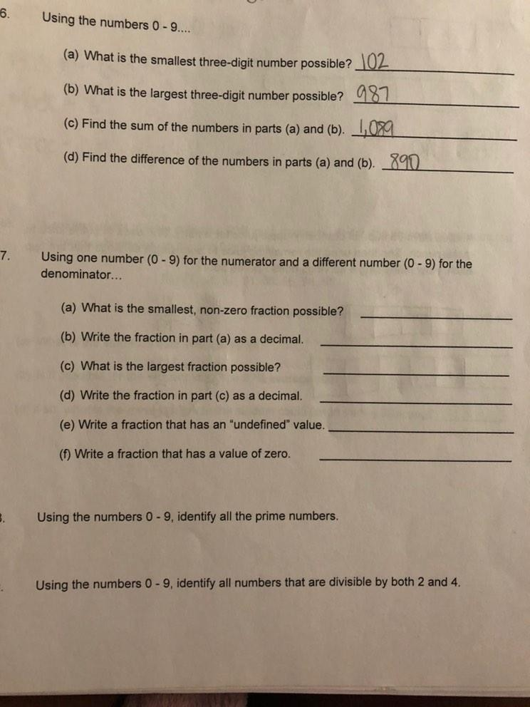 Solved 16 Using The Numbers 0 - 9. (a) What Is The 