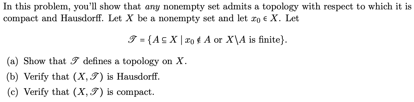 Solved In this problem, you'll show that any nonempty set | Chegg.com