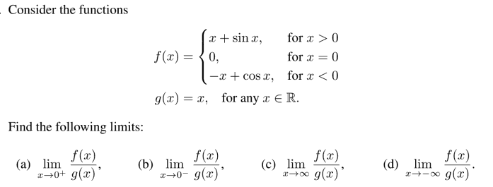 Solved Consider the functions f(x)=⎩⎨⎧x+sinx,0,−x+cosx, for | Chegg.com