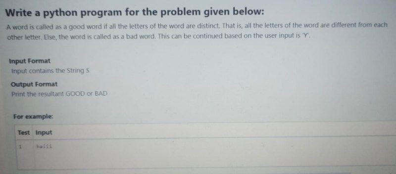 Solved Write a python program for the problem given below: A | Chegg.com