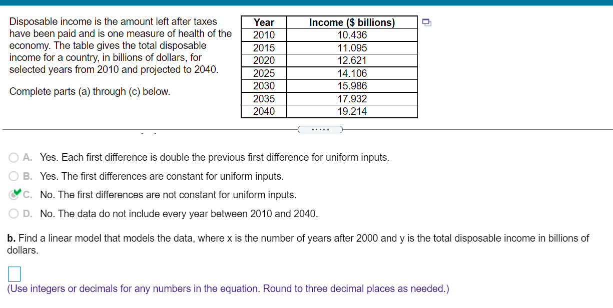 Solved Disposable is the amount left after taxes have