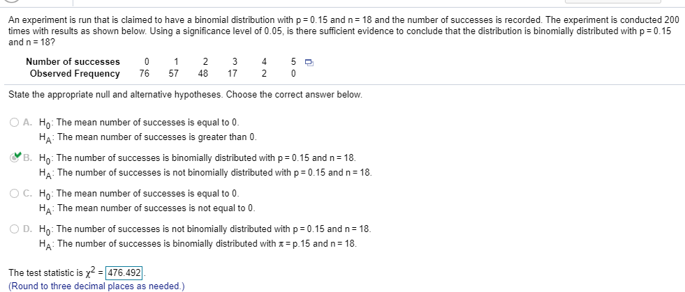 binomial experiment run