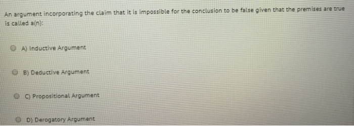 Solved An argument incorporating the claim that it is | Chegg.com