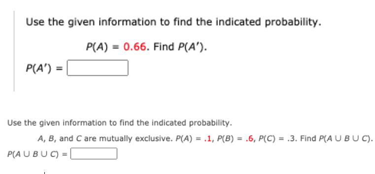 Solved Use The Given Information To Find The Indicated | Chegg.com