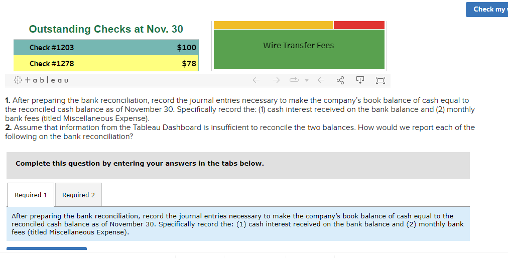 Solved Tableau DA 6-3: Mini-Case, Entries from a bank | Chegg.com