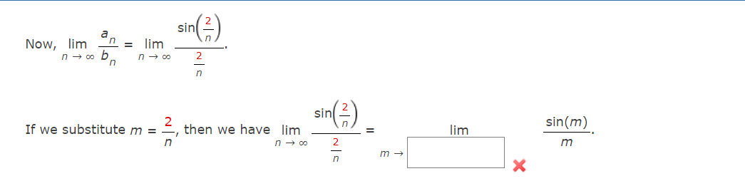 Solved Now Limn→∞bnanlimn→∞n2sinn2 If We Substitute 4737