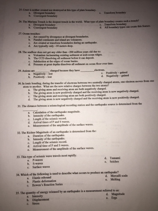 Solved 25 crust is neither created nor destroyed at this