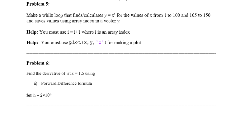 Solved Problem 5: Make a while loop that finds/calculates y | Chegg.com