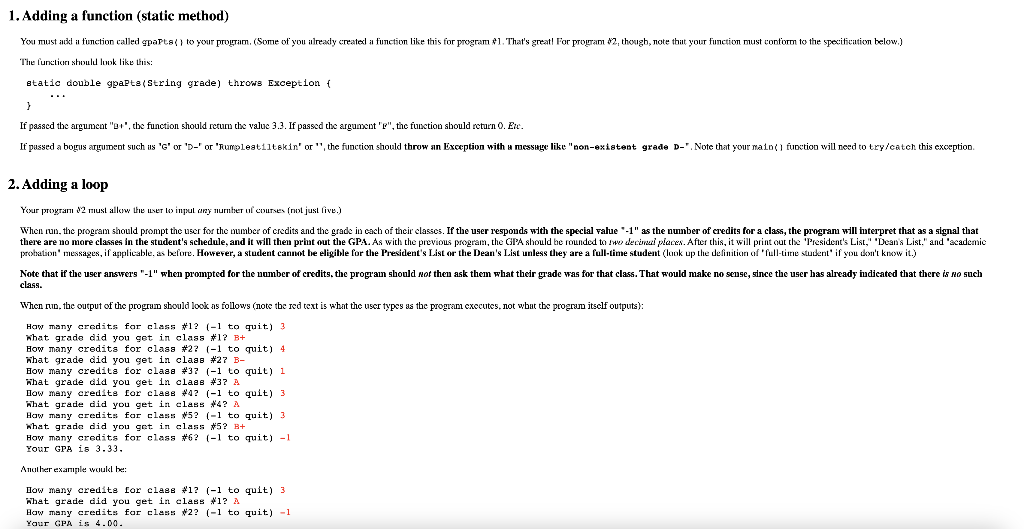 Solved 1. Adding A Function (static Method) The Functiors | Chegg.com