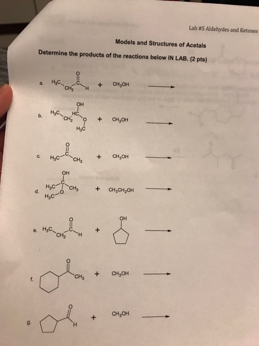 experiment 6 reactions of aldehydes and ketones